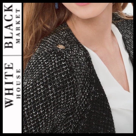 🔥SALE🔥 WHBM Tweed Raw Edge Sweater Jacket - Picture 4 of 11